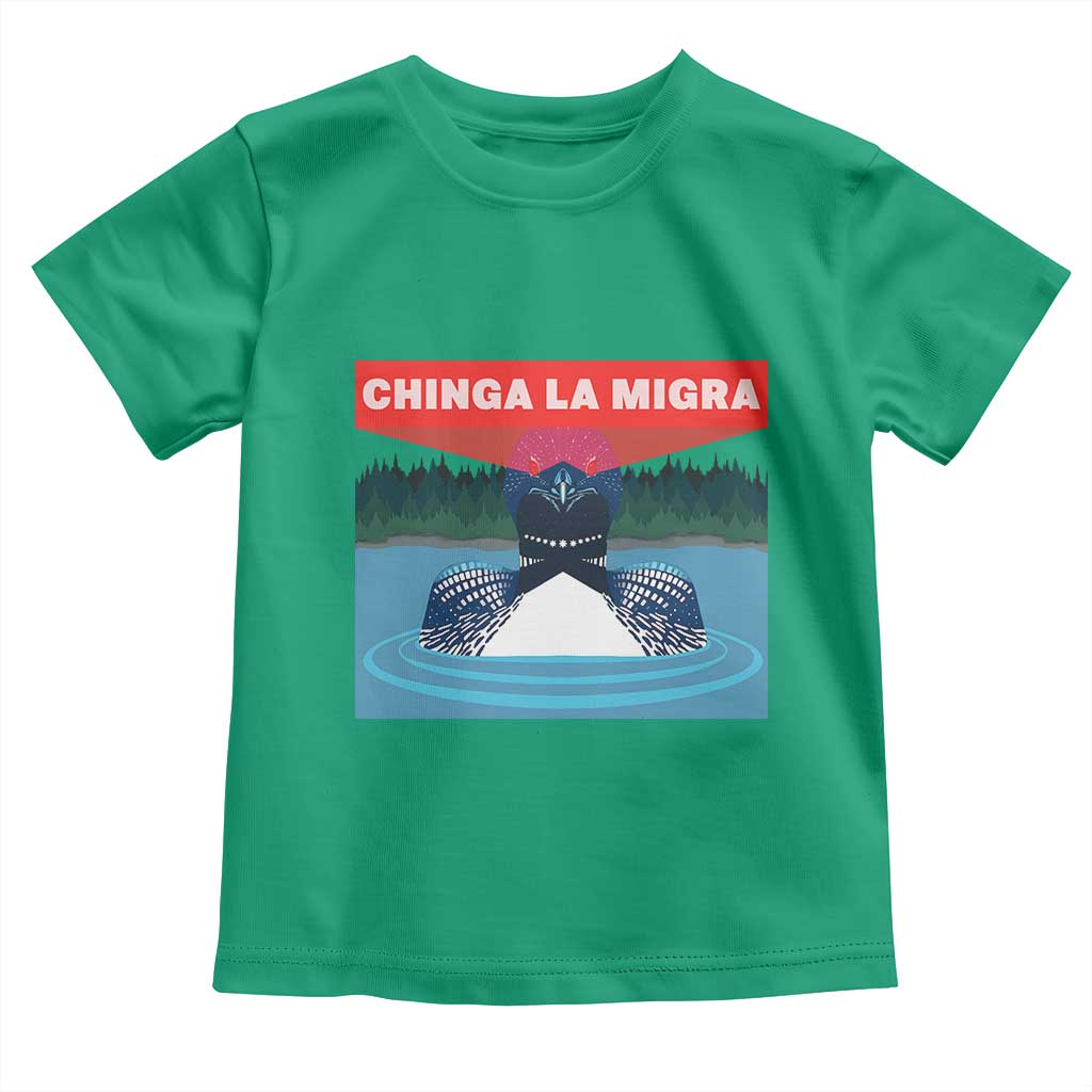 Chinga La Migra Red Eye Laser Loon Toddler T Shirt Political Resist Ice Minnesota Protest TS02 Irish Green Print Your Wear