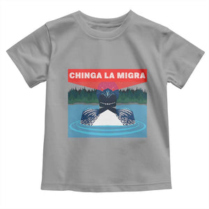 Chinga La Migra Red Eye Laser Loon Toddler T Shirt Political Resist Ice Minnesota Protest TS02 Sport Gray Print Your Wear