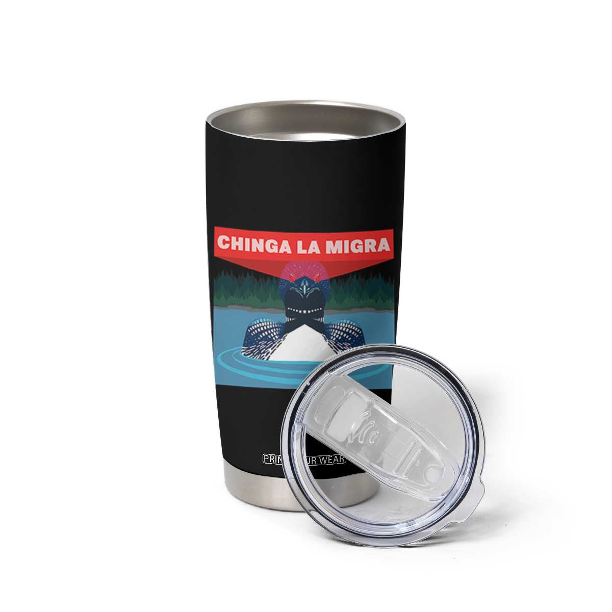 Chinga La Migra Red Eye Laser Loon Tumbler Cup Political Resist Ice Minnesota Protest TS02 Print Your Wear