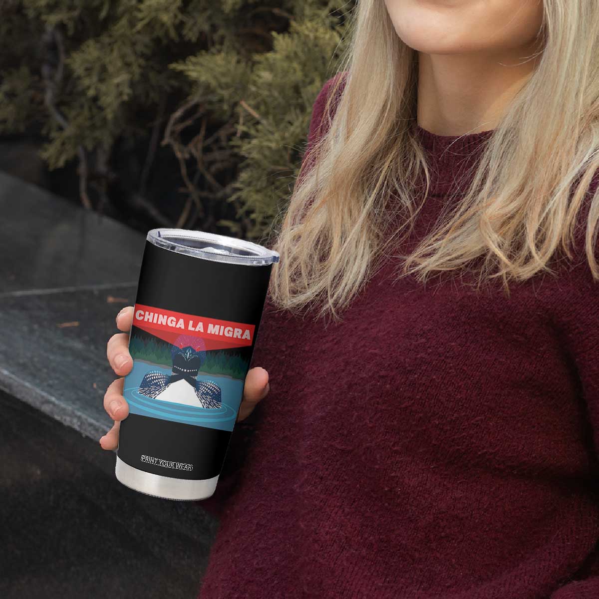 Chinga La Migra Red Eye Laser Loon Tumbler Cup Political Resist Ice Minnesota Protest TS02 Print Your Wear