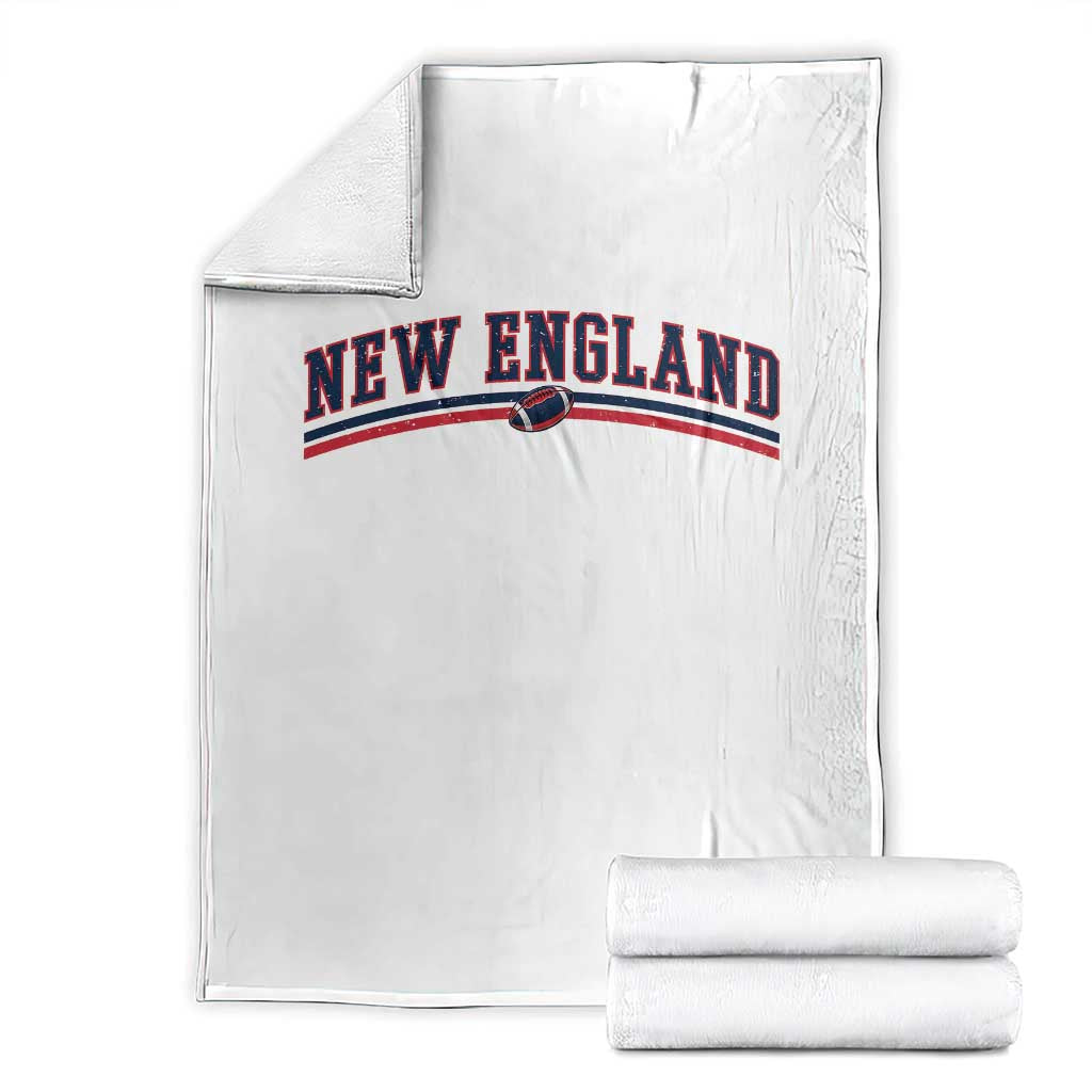 Vintage New England Pride Retro Varsity Athletic Style Graphic Throw Blanket Game Day Sports Fan TS02 White Print Your Wear