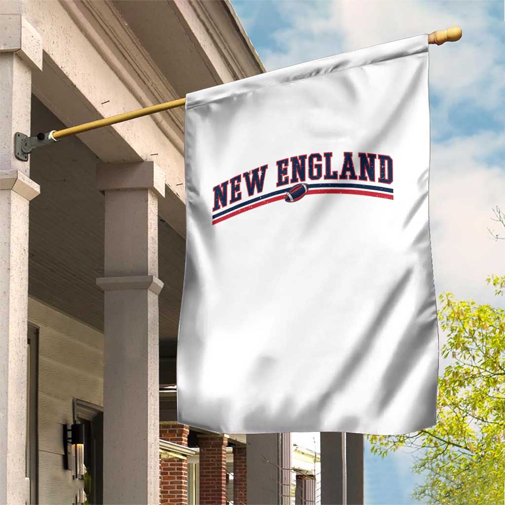 Vintage New England Pride Retro Varsity Athletic Style Graphic Garden Flag Game Day Sports Fan