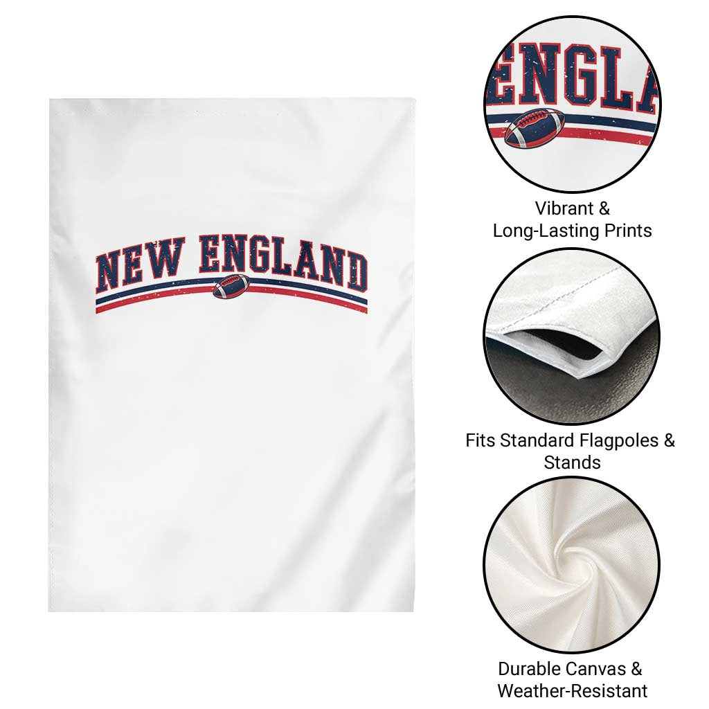 Vintage New England Pride Retro Varsity Athletic Style Graphic Garden Flag Game Day Sports Fan