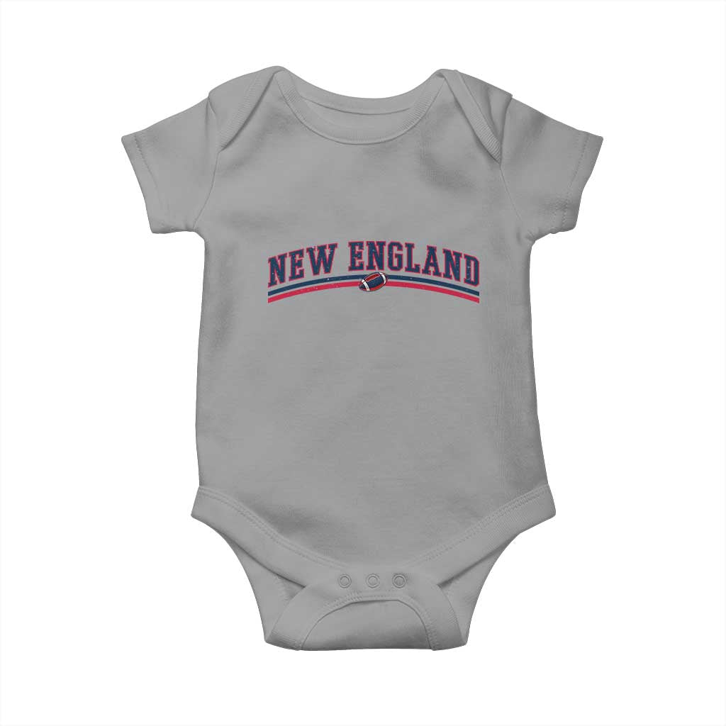 Vintage New England Pride Retro Varsity Athletic Style Graphic Baby Onesie Game Day Sports Fan