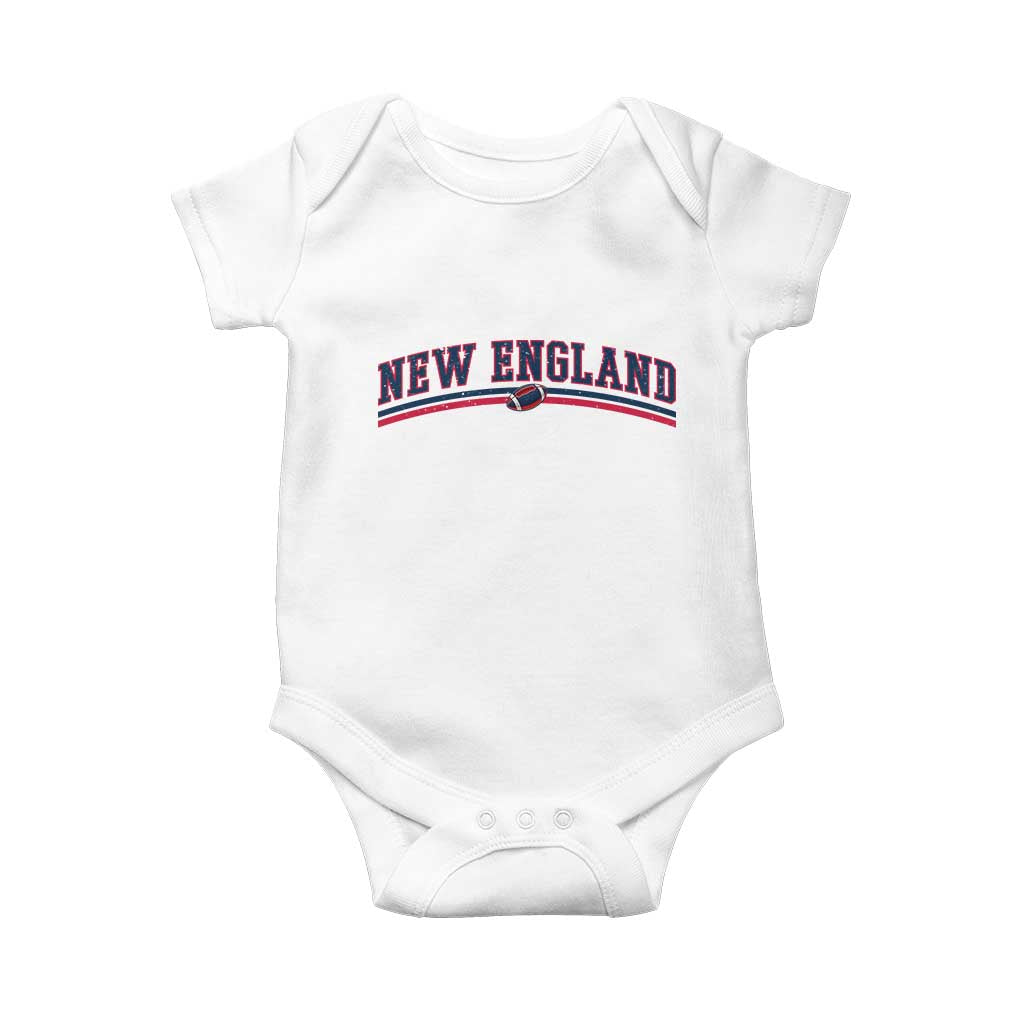 Vintage New England Pride Retro Varsity Athletic Style Graphic Baby Onesie Game Day Sports Fan TS02 White Print Your Wear