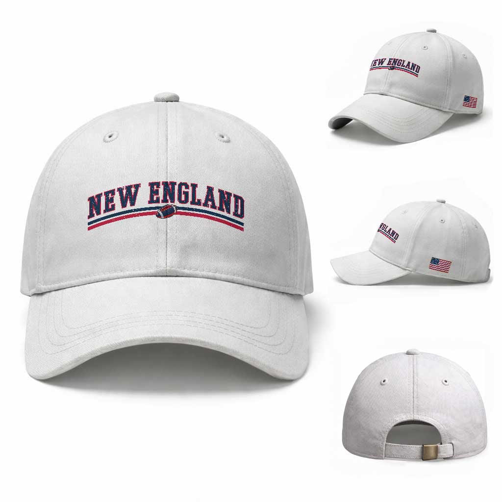 Vintage New England Pride Retro Varsity Athletic Style Graphic Baseball Cap Game Day Sports Fan