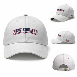 Vintage New England Pride Retro Varsity Athletic Style Graphic Baseball Cap Game Day Sports Fan