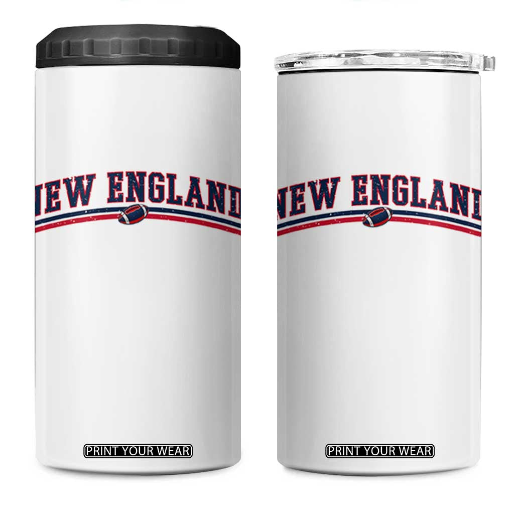 Vintage New England Pride Retro Varsity Athletic Style Graphic 4 in 1 Can Cooler Tumbler Game Day Sports Fan