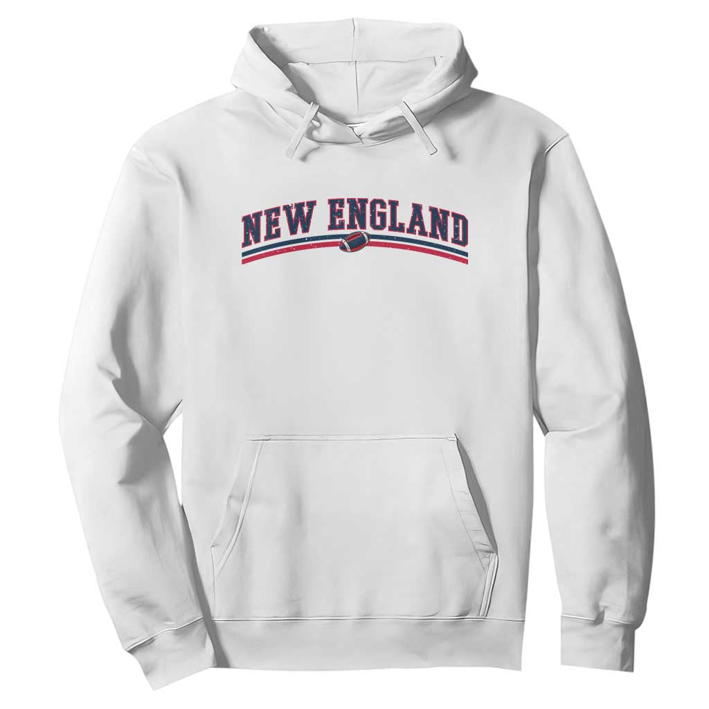 Vintage New England Pride Retro Varsity Athletic Style Graphic Hoodie Game Day Sports Fan TS02 White Print Your Wear