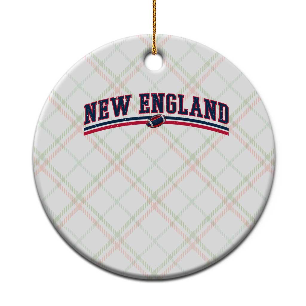 Vintage New England Pride Retro Varsity Athletic Style Graphic Ceramic Ornament Game Day Sports Fan