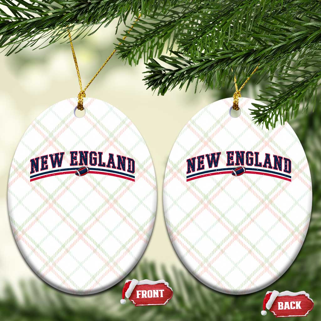 Vintage New England Pride Retro Varsity Athletic Style Graphic Ceramic Ornament Game Day Sports Fan