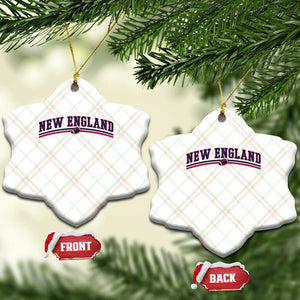 Vintage New England Pride Retro Varsity Athletic Style Graphic Ceramic Ornament Game Day Sports Fan