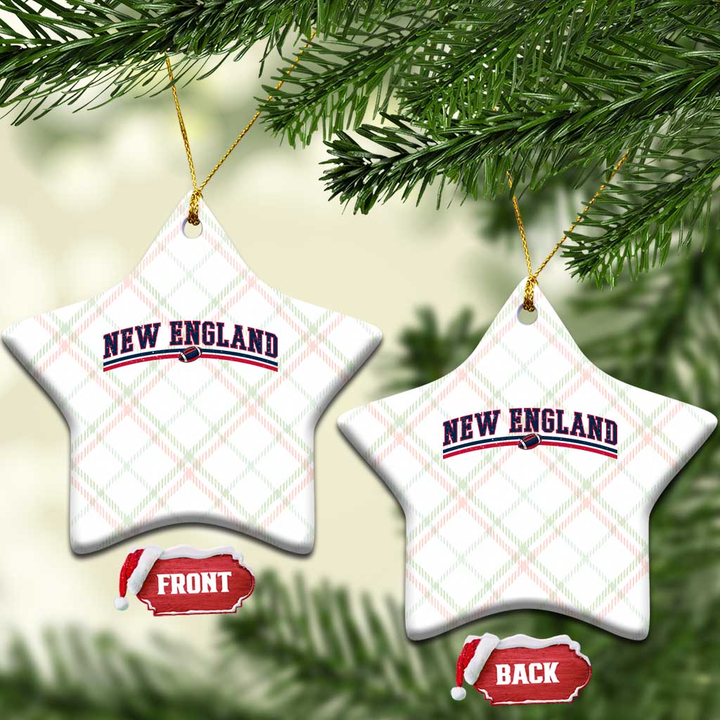Vintage New England Pride Retro Varsity Athletic Style Graphic Ceramic Ornament Game Day Sports Fan