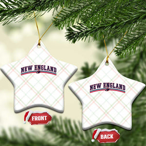 Vintage New England Pride Retro Varsity Athletic Style Graphic Ceramic Ornament Game Day Sports Fan