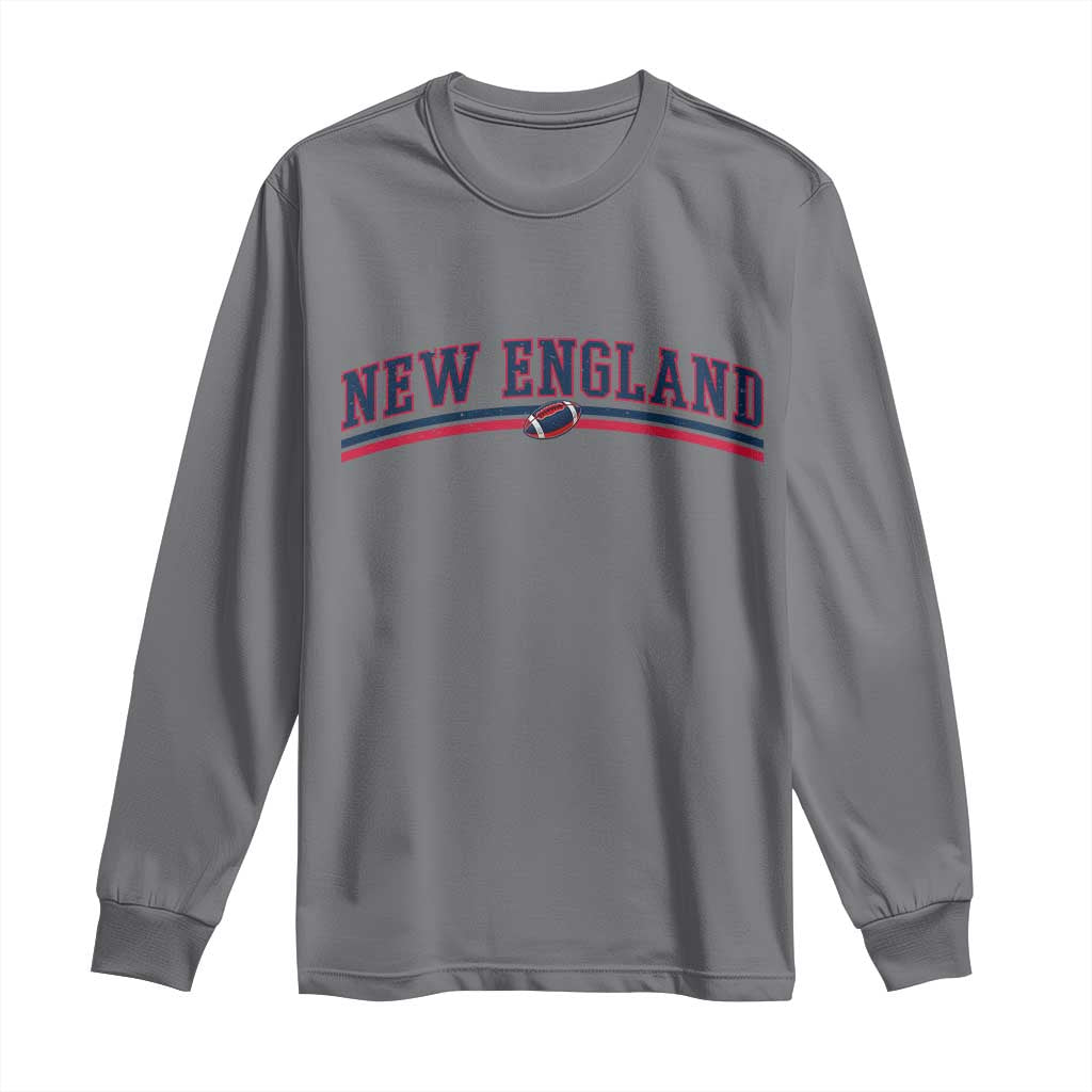 Vintage New England Pride Retro Varsity Athletic Style Graphic Long Sleeve Shirt Game Day Sports Fan