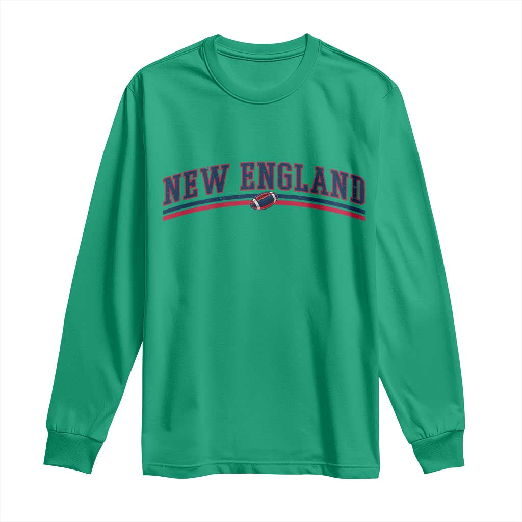 Vintage New England Pride Retro Varsity Athletic Style Graphic Long Sleeve Shirt Game Day Sports Fan