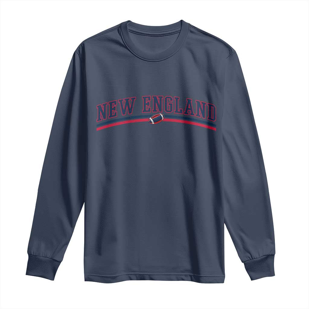Vintage New England Pride Retro Varsity Athletic Style Graphic Long Sleeve Shirt Game Day Sports Fan