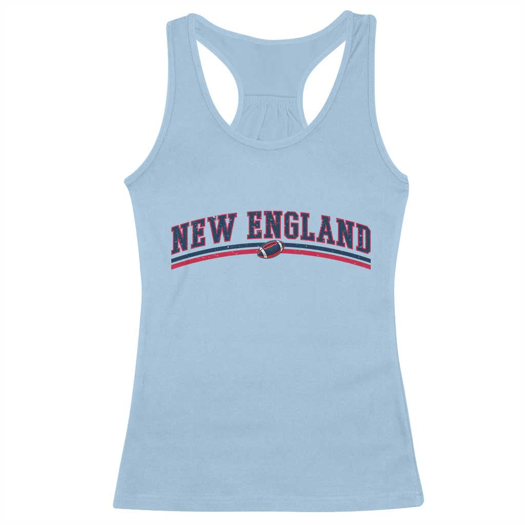 Vintage New England Pride Retro Varsity Athletic Style Graphic Racerback Tank Top Game Day Sports Fan