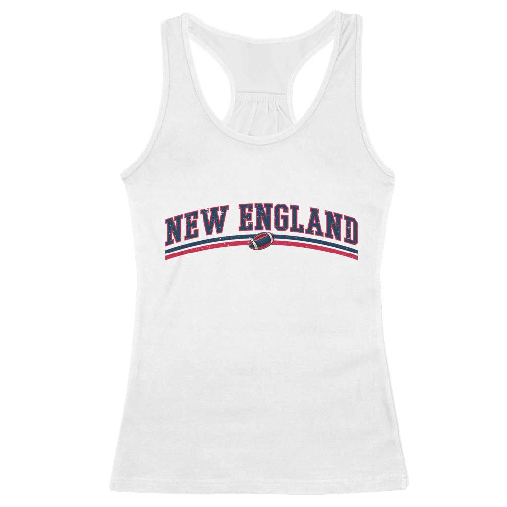 Vintage New England Pride Retro Varsity Athletic Style Graphic Racerback Tank Top Game Day Sports Fan TS02 White Print Your Wear