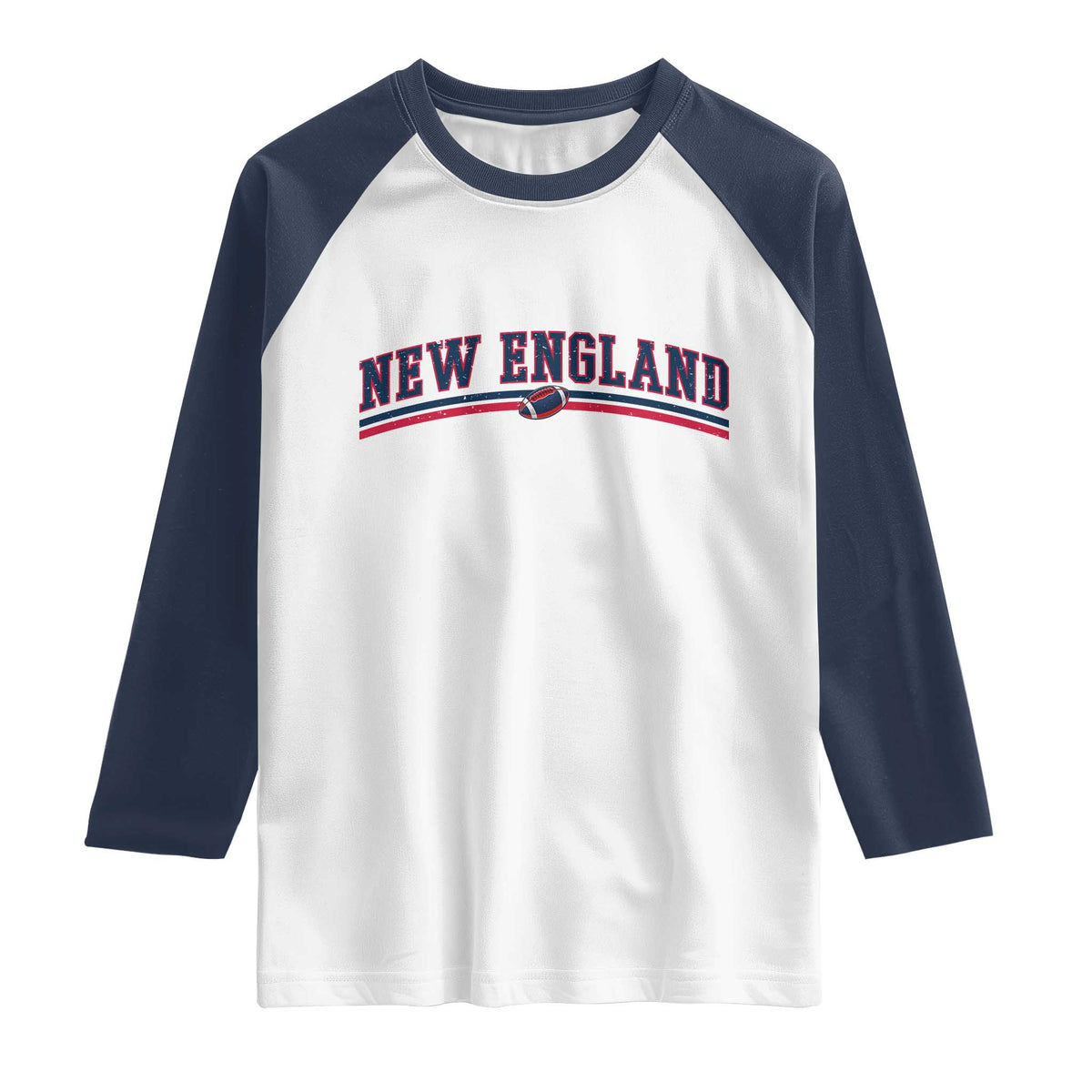 Vintage New England Pride Retro Varsity Athletic Style Graphic Raglan Shirt Game Day Sports Fan