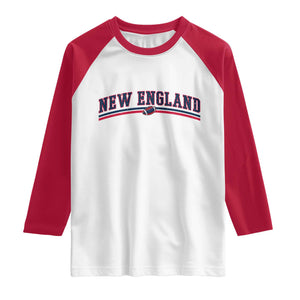 Vintage New England Pride Retro Varsity Athletic Style Graphic Raglan Shirt Game Day Sports Fan