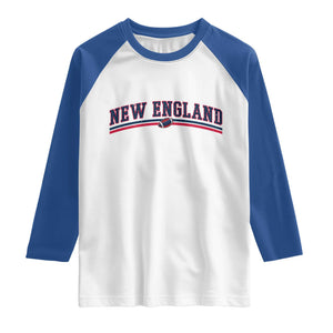 Vintage New England Pride Retro Varsity Athletic Style Graphic Raglan Shirt Game Day Sports Fan