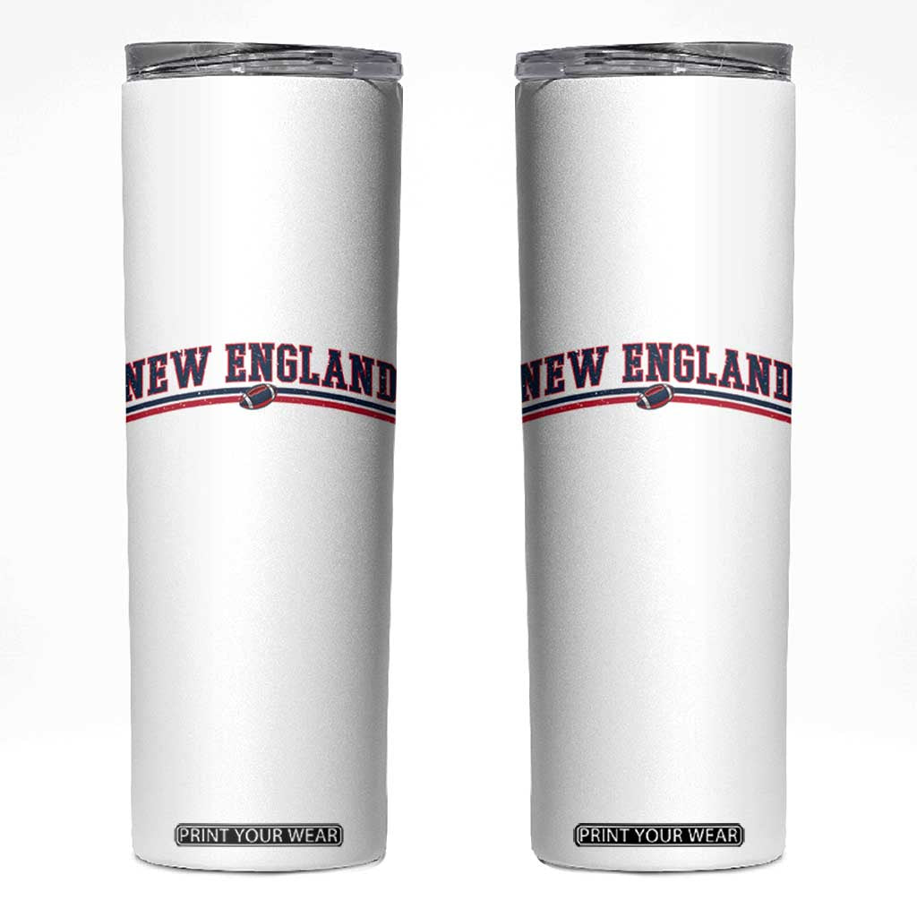 Vintage New England Pride Retro Varsity Athletic Style Graphic Skinny Tumbler Game Day Sports Fan TS02 White Print Your Wear