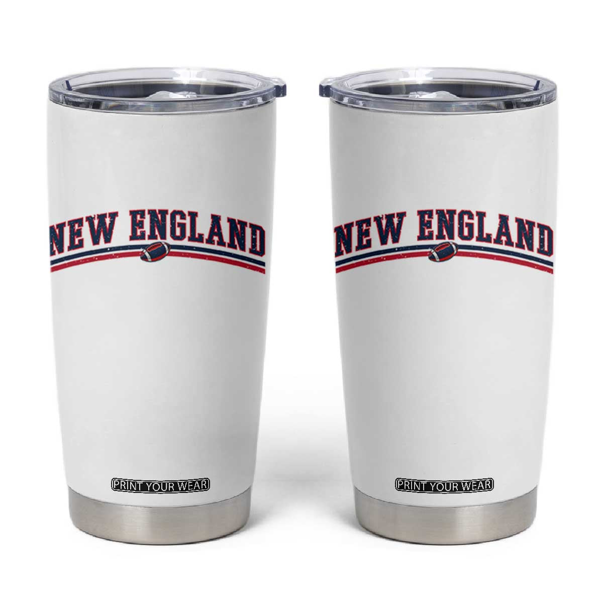Vintage New England Pride Retro Varsity Athletic Style Graphic Tumbler Cup Game Day Sports Fan TS02 White Print Your Wear