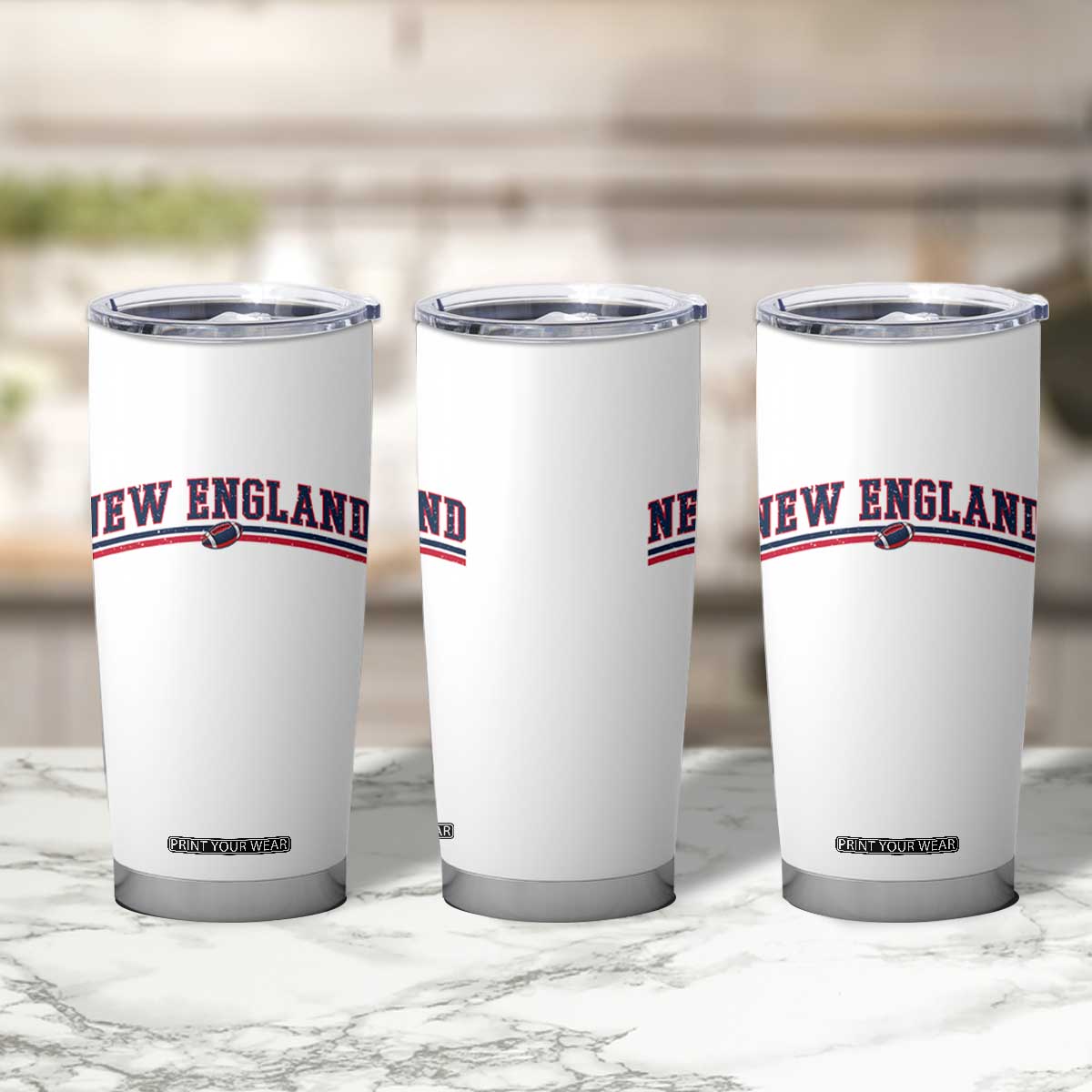 Vintage New England Pride Retro Varsity Athletic Style Graphic Tumbler Cup Game Day Sports Fan