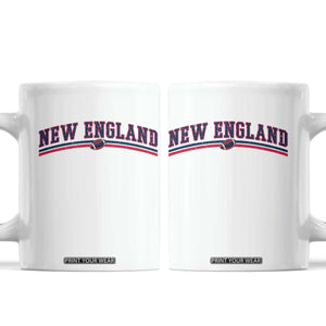 Vintage New England Pride Retro Varsity Athletic Style Graphic Coffee Mug Game Day Sports Fan
