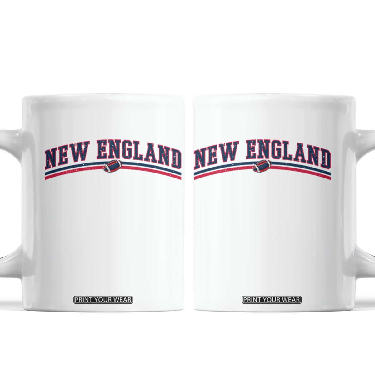 Vintage New England Pride Retro Varsity Athletic Style Graphic Coffee Mug Game Day Sports Fan TS02 White Print Your Wear