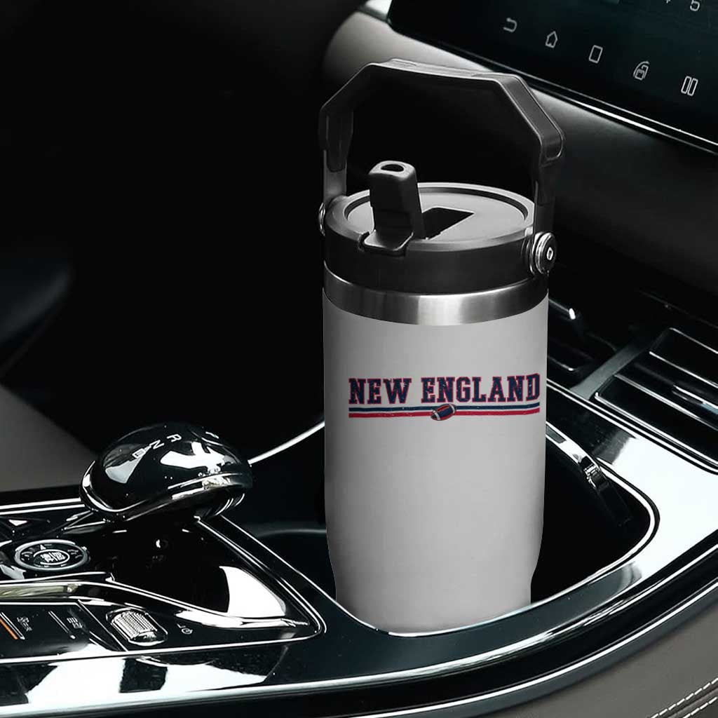 Vintage New England Pride Retro Varsity Athletic Style Graphic Flip Straw Tumbler Game Day Sports Fan