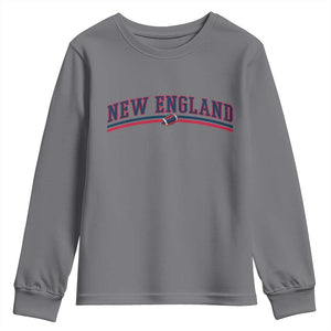 Vintage New England Pride Retro Varsity Athletic Style Graphic Youth Sweatshirt Game Day Sports Fan