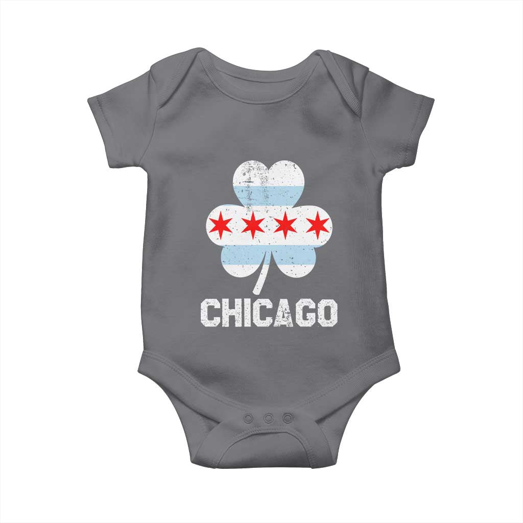 Chicago St Patricks Day Baby Onesie South Side Irish Pride Shamrock TS02 Charcoal Print Your Wear