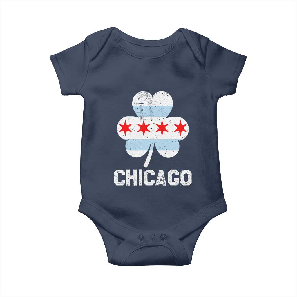 Chicago St Patricks Day Baby Onesie South Side Irish Pride Shamrock TS02 Navy Print Your Wear