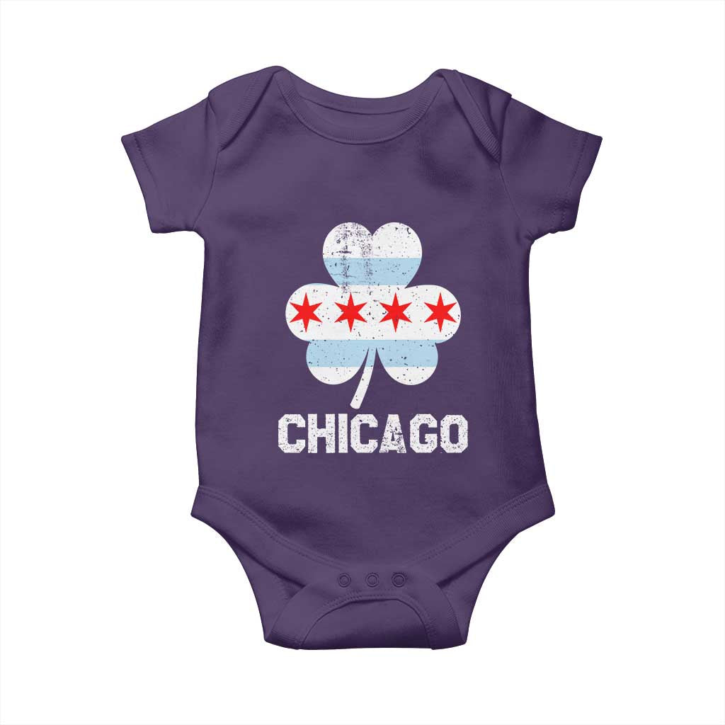 Chicago St Patricks Day Baby Onesie South Side Irish Pride Shamrock TS02 Purple Print Your Wear