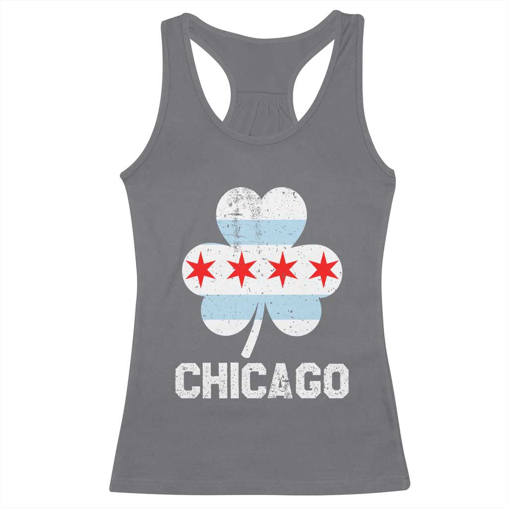 Chicago St Patricks Day Racerback Tank Top South Side Irish Pride Shamrock TS02 Charcoal Print Your Wear