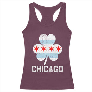Chicago St Patricks Day Racerback Tank Top South Side Irish Pride Shamrock TS02 Maroon Print Your Wear