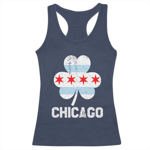Chicago St Patricks Day Racerback Tank Top South Side Irish Pride Shamrock TS02 Navy Print Your Wear