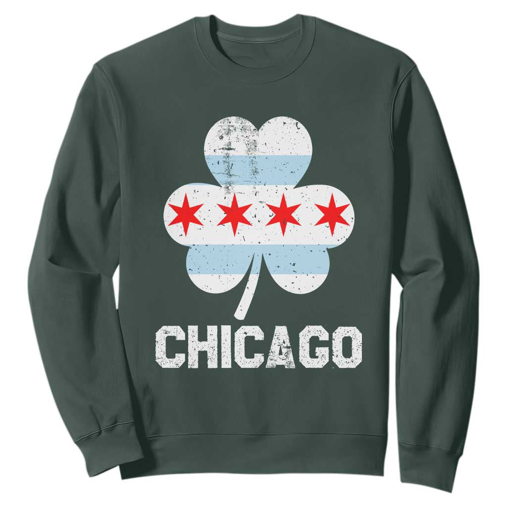 Chicago St Patrick's Day Sweatshirt South Side Irish Pride Shamrock TS02 Dark Forest Green Printyourwear