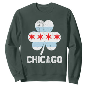 Chicago St Patrick's Day Sweatshirt South Side Irish Pride Shamrock TS02 Dark Forest Green Printyourwear