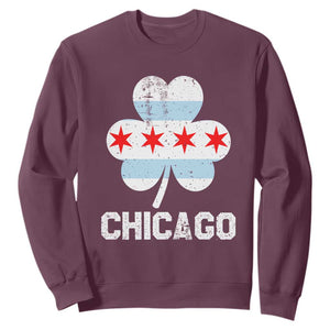 Chicago St Patrick's Day Sweatshirt South Side Irish Pride Shamrock TS02 Maroon Printyourwear