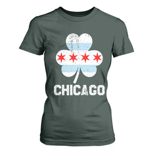 Chicago St Patricks Day T Shirt For Women South Side Irish Pride Shamrock TS02 Dark Forest Green Print Your Wear
