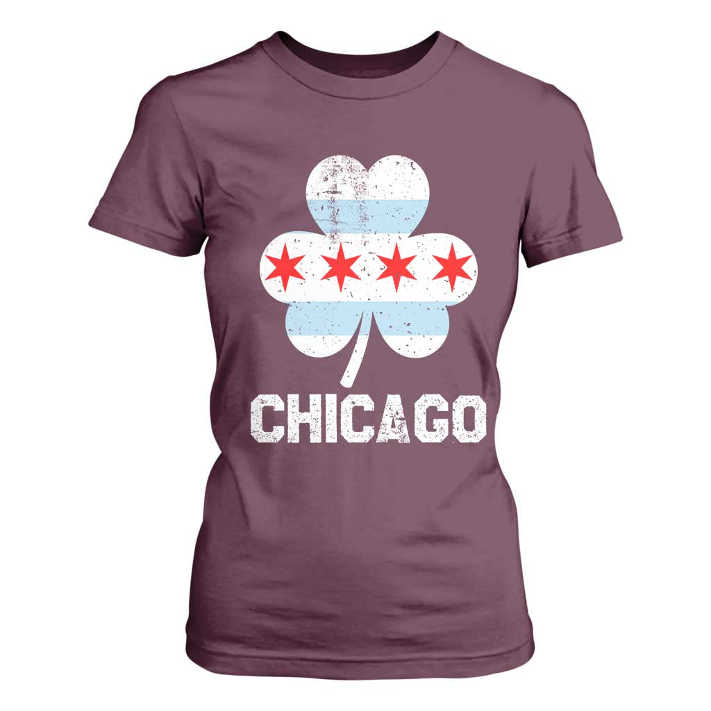 Chicago St Patricks Day T Shirt For Women South Side Irish Pride Shamrock TS02 Maroon Print Your Wear