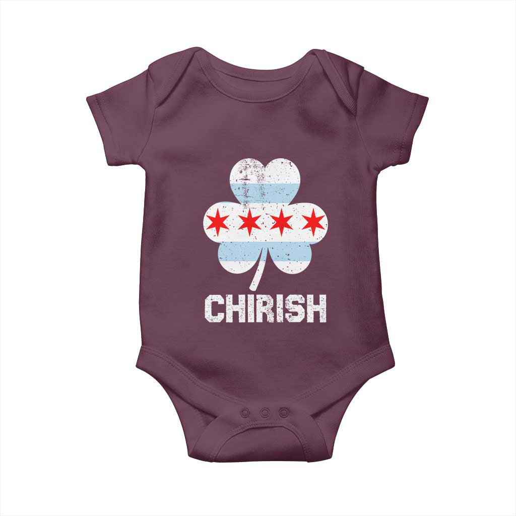 Chicago St Patricks Day Baby Onesie Chirish American Irish South Side Pride Shamrock TS02 Maroon Print Your Wear