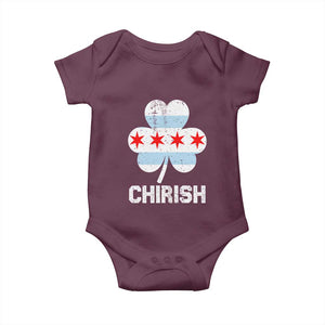 Chicago St Patricks Day Baby Onesie Chirish American Irish South Side Pride Shamrock TS02 Maroon Print Your Wear