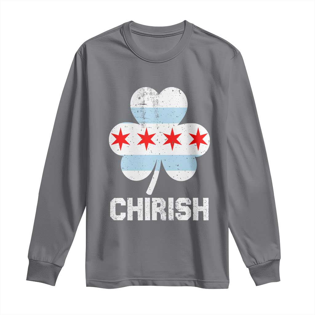 Chicago St Patricks Day Long Sleeve Shirt Chirish American Irish South Side Pride Shamrock TS02 Charcoal Print Your Wear