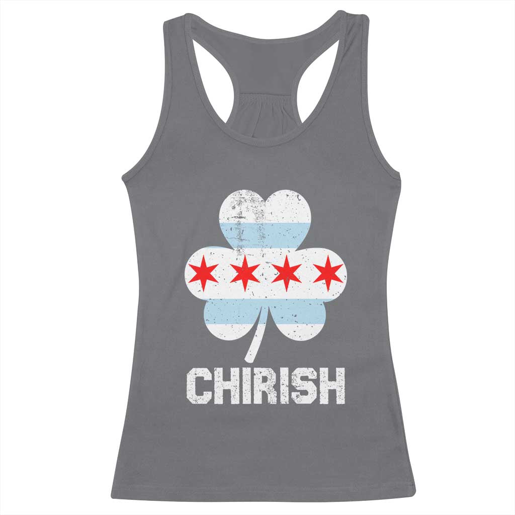 Chicago St Patricks Day Racerback Tank Top Chirish American Irish South Side Pride Shamrock TS02 Charcoal Print Your Wear