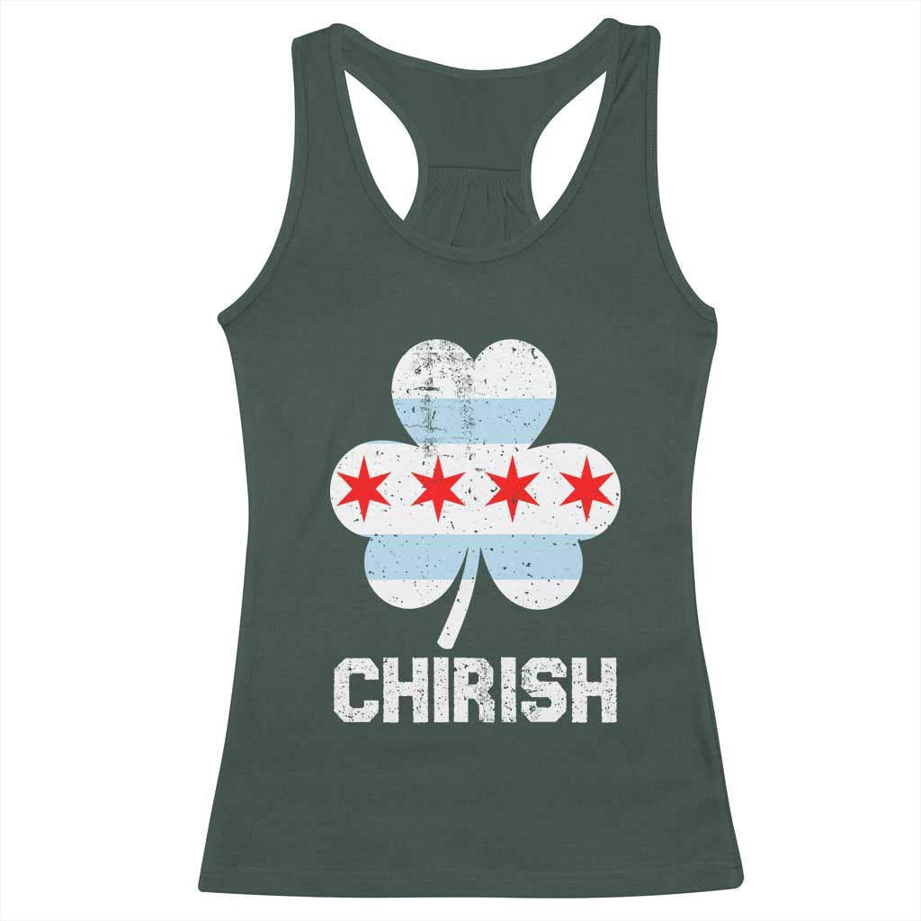 Chicago St Patricks Day Racerback Tank Top Chirish American Irish South Side Pride Shamrock TS02 Dark Forest Green Print Your Wear