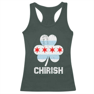 Chicago St Patricks Day Racerback Tank Top Chirish American Irish South Side Pride Shamrock TS02 Dark Forest Green Print Your Wear